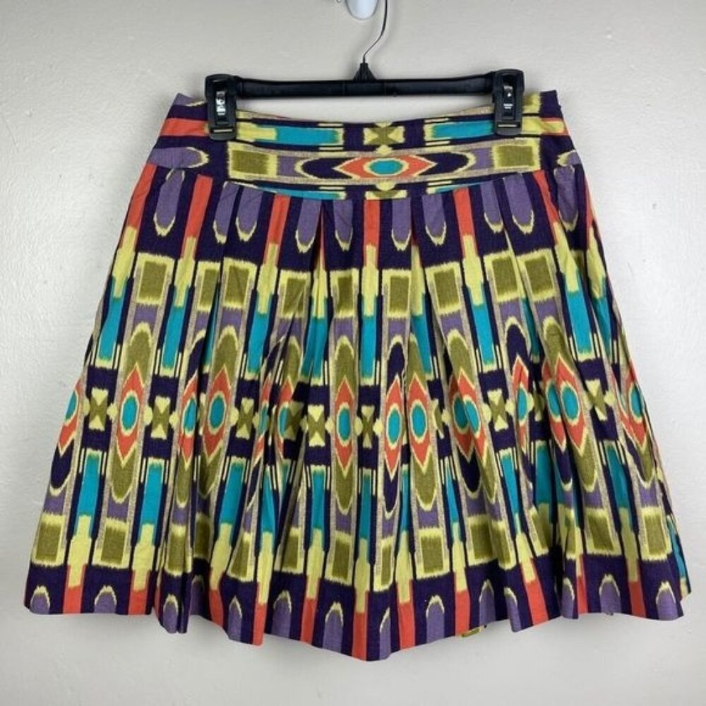 W Work to Weekend Pleated Skirt 28x20 sz 8 - colorful fun party geometric